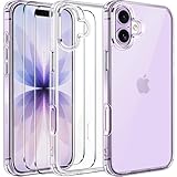 Immagine di iVoler Anti Ingiallimento Chiaro Cover per iPhone 17 6.3 Pollice con 2 Pezzi Pellicola Vetro Temperato, Custodia Trasparente Sottile