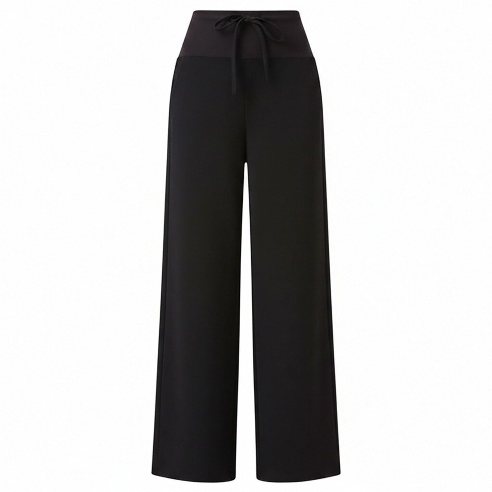 Generisch Pantalones de maternidad con cintura alta, bolsillos de pierna ancha, adecuados para el trabajo, yoga, ocio, deportes, ajuste holgado, transpirable, elástico, elástico, soporte para la zona