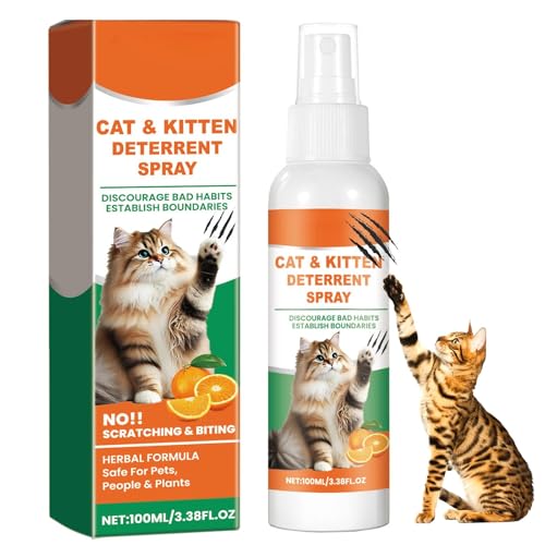Cat Repellent Natural Anti-Scratch Cat Deterrent Spray –Safe & Effective for Indoor &Outdoor Use. Protects Furniture, Sofas, Rugs & Restricted Areas, New Formula for Better Behavior Training