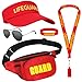 Dreamtop 5 PCS Rettungsschwimmer Kostüm Set Lifeguard Kostüm Baywatch Kostüm mit Einstellbar Rettungsschwimmer Hut Gürteltasche Pfeife Sonnenbrille Armband für Erwachsene Frauen Männer Watch mit günstig Kaufen-Dreamtop 5 PCS Rettungsschwimmer Kostüm Set Lifeguard Kostüm Baywatch Kostüm mit Einstellbar Rettungsschwimmer Hut Gürteltasche Pfeife Sonnenbrille Armband für Erwachsene Frauen Männer