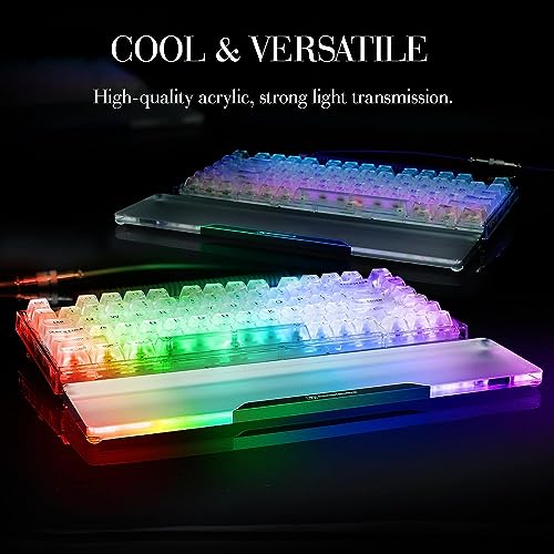 Image of Acrylic Keyboard Wrist Rest Pro- TENKEYLESS 80% Keyboard- Mechanical Keyboards Ergonomic Palm Rest for Computer Keyboard,Anti-Slip Base,Wrist Pad for Laptop,Office & Home-Easy Typing,Black