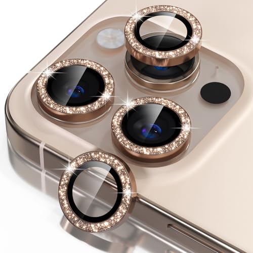 Misea Compatible for iPhone 16 Pro/iPhone 16 Pro Max Camera Lens Protector Bling, 9H Tempered Glass...