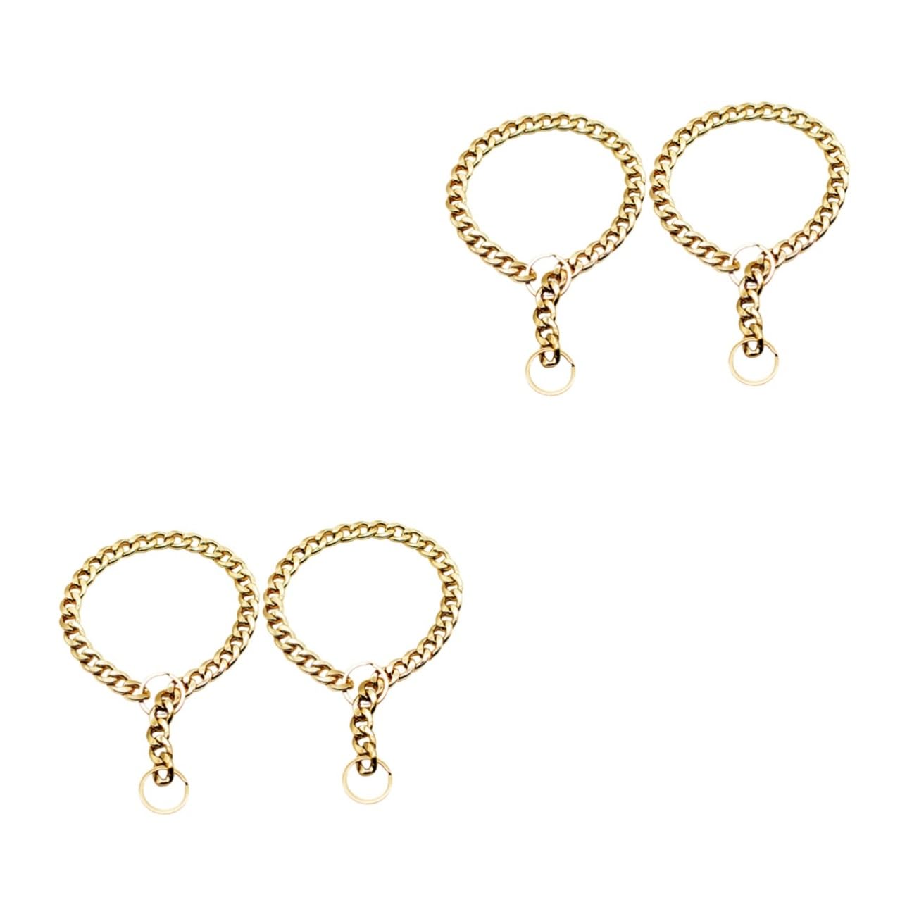 Angoily 2sets Dog Collar Large Chain Stylish Pet Necklace Fashion Decor Comfortable Fit for Cats Dogs 2pcs*2