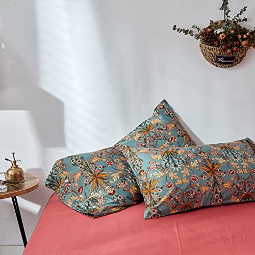 mixinni 2-teiliges King-Size-Kissenbezug-Set aus weicher Baumwolle, Vintage-Blumenmuster, 50,8 x 91,4 cm, King-Size-Größe (3902-Kissenbezüge), 2 Stück Cover