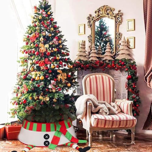 Jupe de couverture d'arbre de Noël masquant les câbles électriques du sapin - 6