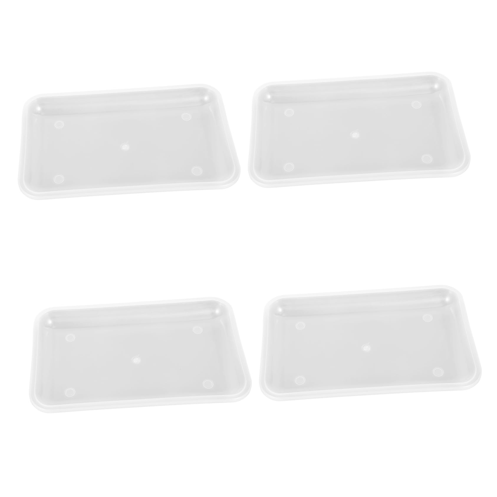 MOLUCKFU Dish Drainer Rack for Kitchen 4pcs Set Antidrip Tray Dinnerware Organizing Plastic Material
