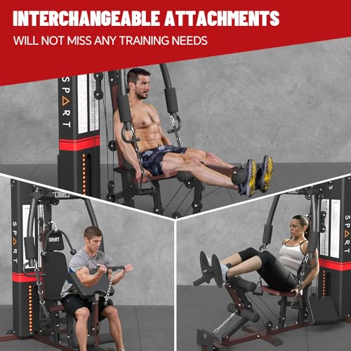 Home-Gym-Multifunctional-Home-Gym-Station-Home-Gym-Exercise-Equipment-with-150LBS-Weight-Stack-Full-Body-Strength-Training-Workout-Equipment-for-Leg-Press-LAT-Pull-Down-Chest-Presses Home Gym Multifunctional Home Gym Station Home Gym Exercise Equipment with 150LBS Weight Stack Full Body Strength Training Workout Equipment for Leg Press LAT Pull Down Chest Presses