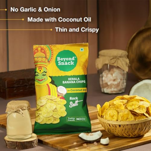 Image of Beyond Snack Nendran Kerala Banana Chips | Made with 100% Coconut Oil & Rock Salt | Fasting special | Thin Crunchy Crispy Snack | 75gms