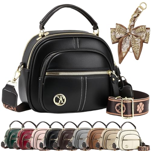 Bousalutend Handbags Crossbody, Bousalutend Purse, Classic Adjustable Wide Shoulder Strap Leather Crossbody Bag