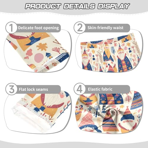 Christmas Scandinavian Goodluck Gnome Kids Girl's Athletic Leggings Comfortable Full Length Lounge Pants Running3