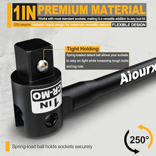 Image of 1 inch Drive 41 Inch Breaker Bar, Heavy Duty Head, Premium Chromium-Molybdenum Steel, Trucks, Agricultural Machinery and Industrial Equipment