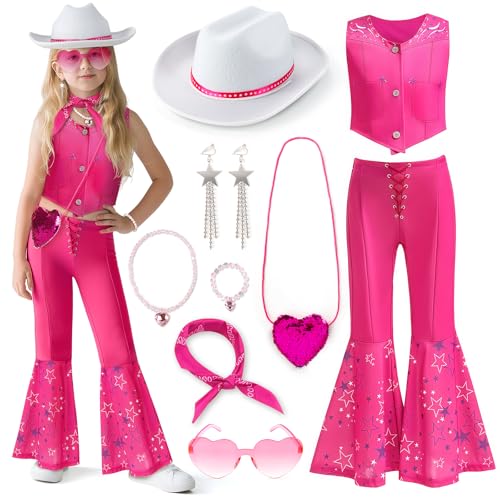 Disfraz Cowgirl Niñas Rosa para Fiesta y Halloween miniatura 1