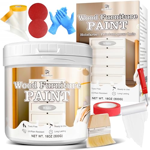 Möbelfarbe Holzfarbe weiß, 500g Matt Möbellack auf...