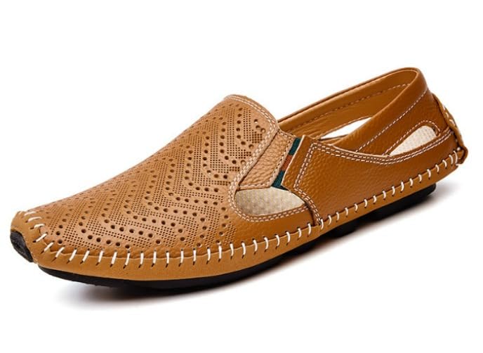 Men's Sandals Leather Shoes Work Outdoor Breathable Driving Soft Shoes