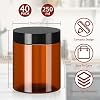 Tanlade 40 Pcs 8 oz Plastic Jars with Lids Round Cosmetic Containers Refillable Containers for Powder Liquid Food Storage Kitchen Cosmetic Lotion Ointments Creams Essential Oil(Amber) #1