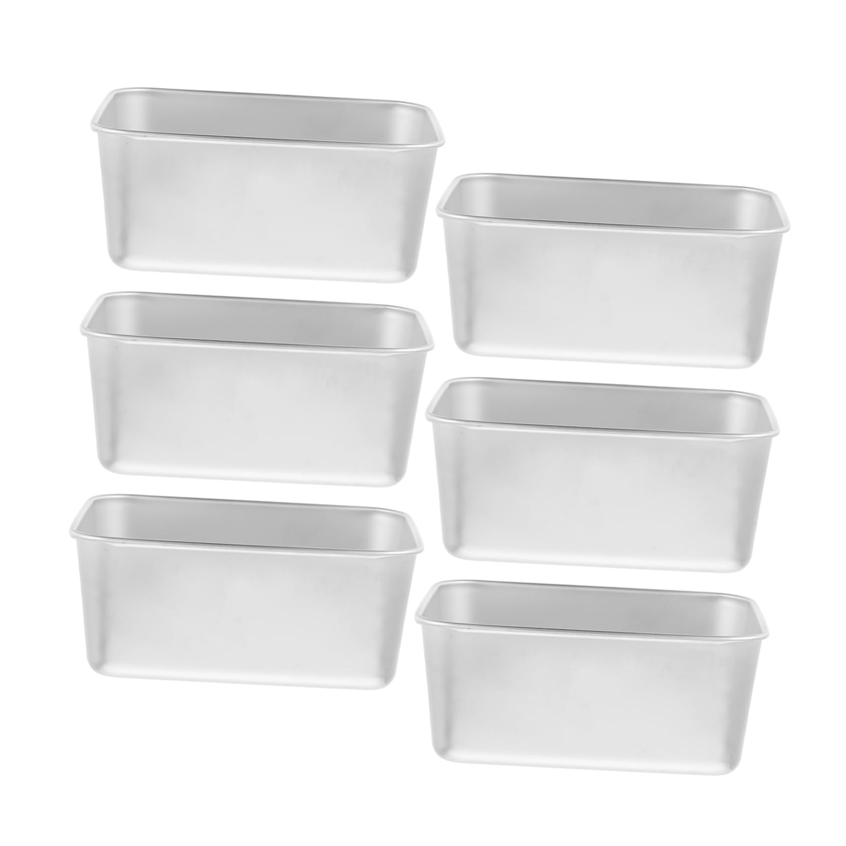 KICHOUSE 6pcs Stainless Steel Square Baking Pans Nonstick Deep Cakes Tray for Cheesecakes Bread and More Thickened Decorative Bakeware for Versatile Kitchen Use