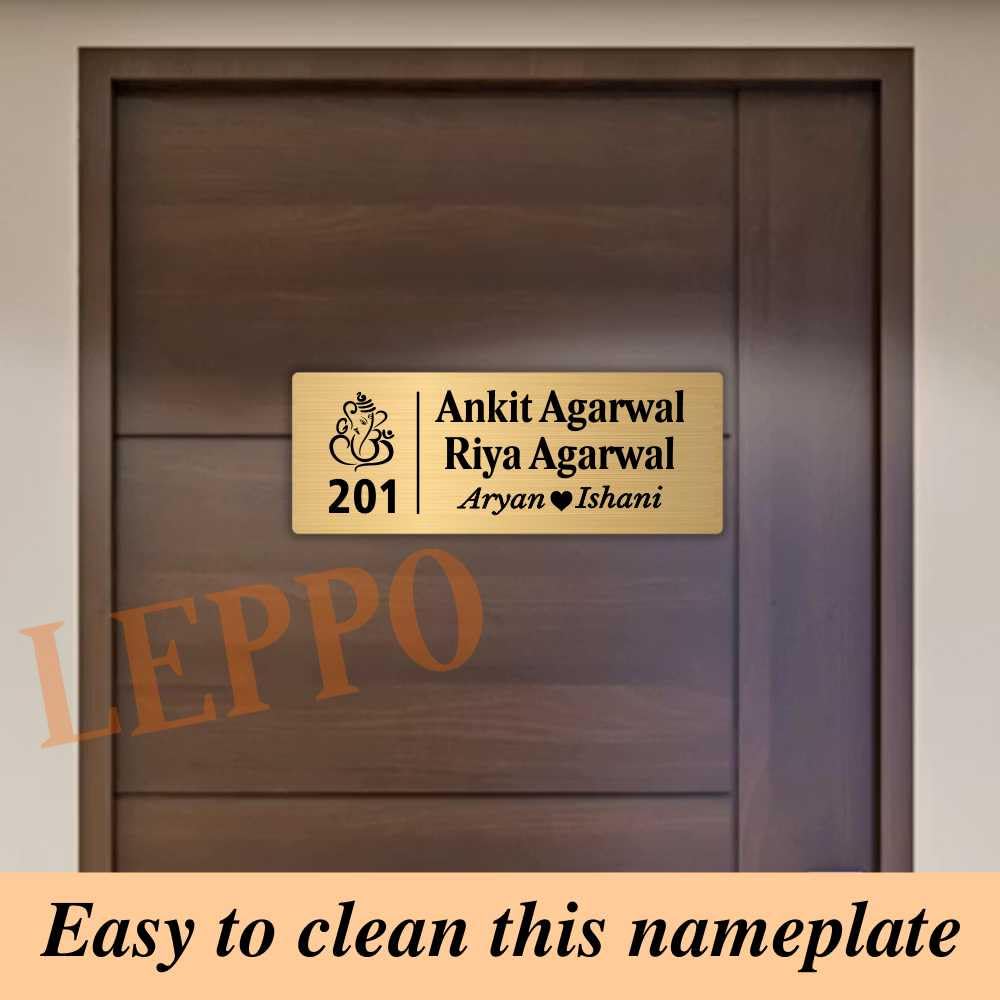 LEPPO Customized Acrylic Self-Adhesive Wall / Door Name Plate with Couple & Kids Name for Home Decor | Personalized Modern Weatherproof Acrylic Self-Adhesive Name Plate | (Size 4 X 12 Inch, NP_328) (For Family’s Member Name Plate) — Amazon image 5