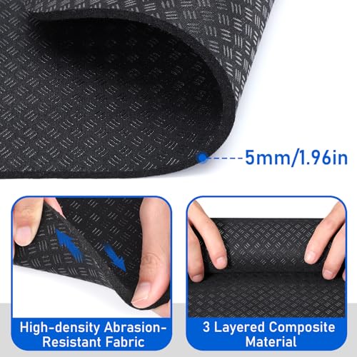 TOBWOLF 2PCS Non-Slip Treadmill Mat, 25"x12" Exercise Bike Mat for Floor Protector, Noise Reduction Peloton Bike Mats for Under Stationary Bikes, Spin Bike home gym Fitness - Image 4