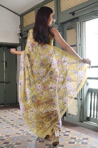 Image of MIRCHI FASHION Women Saree Chiffon Floral Printed | Breathable Lightweight Sari for Regular Home and Office Wear with Blouse Piece