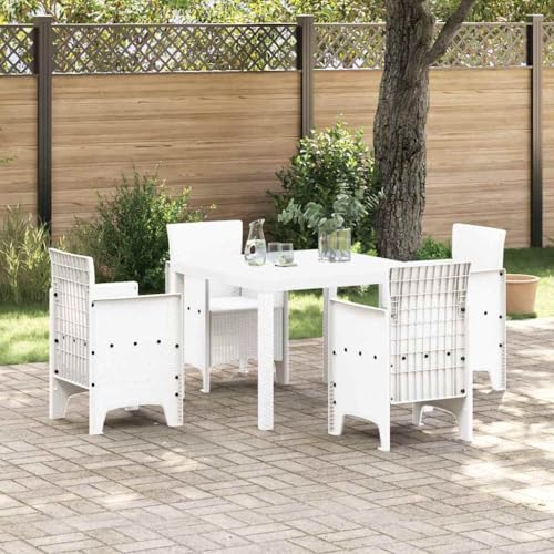 INLIFE Garten Essgruppe 5 pcs Weiß Polt...