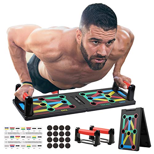 Glymnis Push Up Board12 in 1 Foldable Push Up Rack Board Multifunction Power-Press Portable Body Building Stands Board for Body Muscle Training Workouts Gym Home