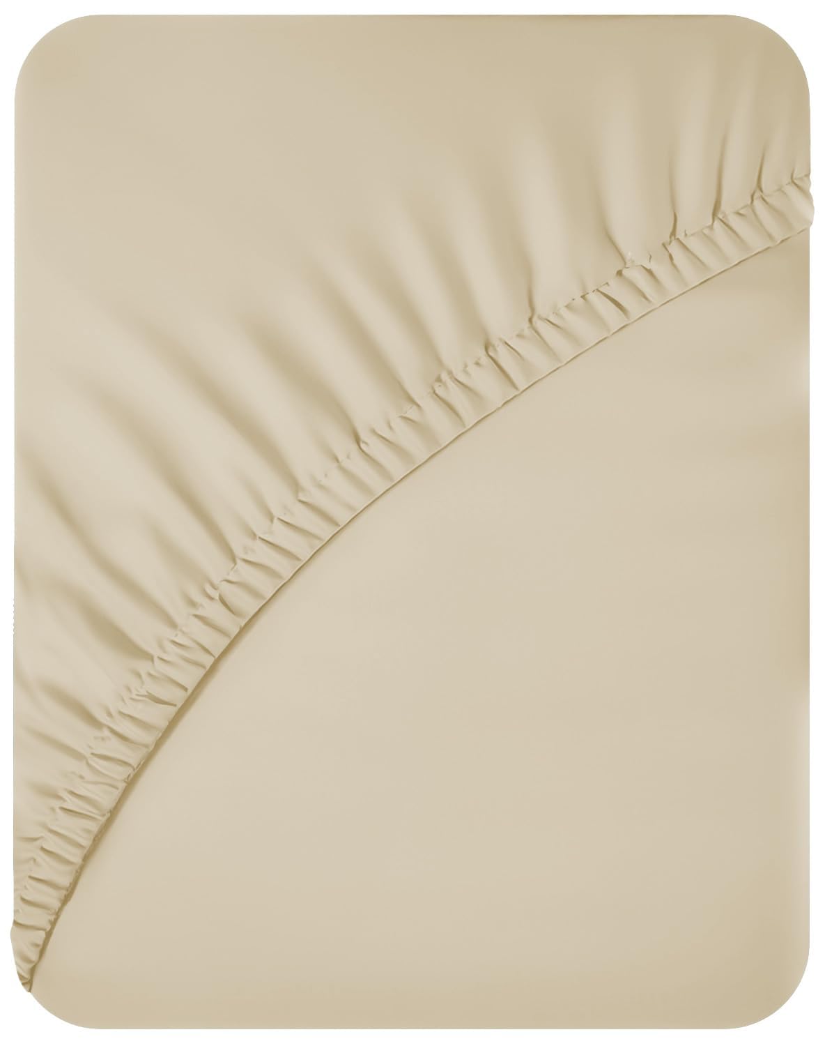 ACRALI HOME King Size Fitted Sheet - Cream Bottom Sheet for King Bed with 40cm Extra Deep Fit Pocket- Hotel Quality Soft Microfiber Bedsheet - Breathable, Shrinkage and Fade Resistant