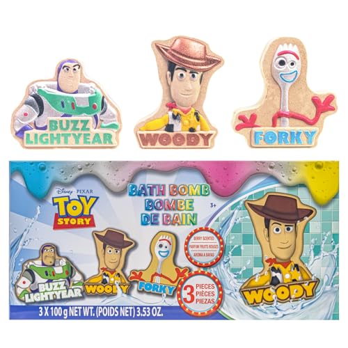 Image of Toy Story Bath Bomb Set, 3-Piece Character Shaped, Berry Scented