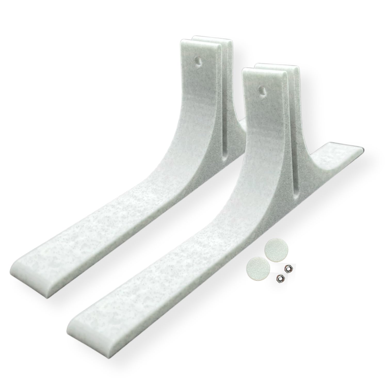shush Pegboard Support Feet Compatible with IKEA SKADIS – Free Standing Desk Base for Pegboard Display (Pair) (Marble)