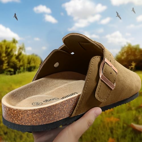 Image of BULLIANT Women Mules Clogs-Memory Foam Cushioned Cork Footbed-Fleece Lined | Unisex | Adjustable Fit | Memory Foam Cushioning | Wet-Resistant PU Shoes for Nurses & Housekeepers