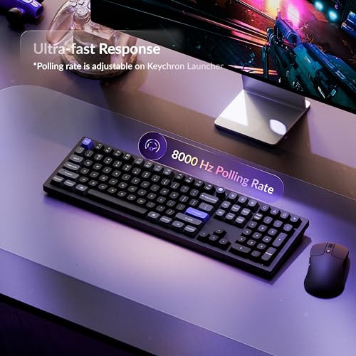 Image of Keychron Q6 HE Wired Hall Effect Keyboard, Rapid Trigger Magnetic Switch Keyboard Hot Swappable, 8000 Hz Polling Rate Full-Size Layout Aluminum, Custom RGB for Mac Windows Linux - Black