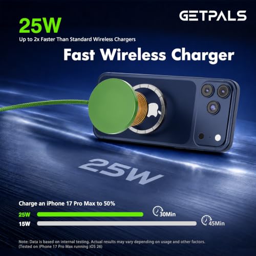 Image of 25W Magnetic Portable Fast Wireless Charging Pad for Apple iPhone Series