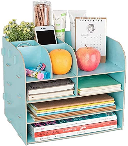 Organizer da scrivania in legno, grande capacità