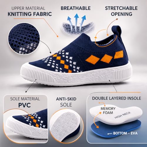 Image of Baby Choo Choo Shoes for Boys & Girls | Soft Slip-On Toddler Shoes with Whistle Heel | Breathable Knit Upper | PVC Sole | Ages 6 Months-3 Years