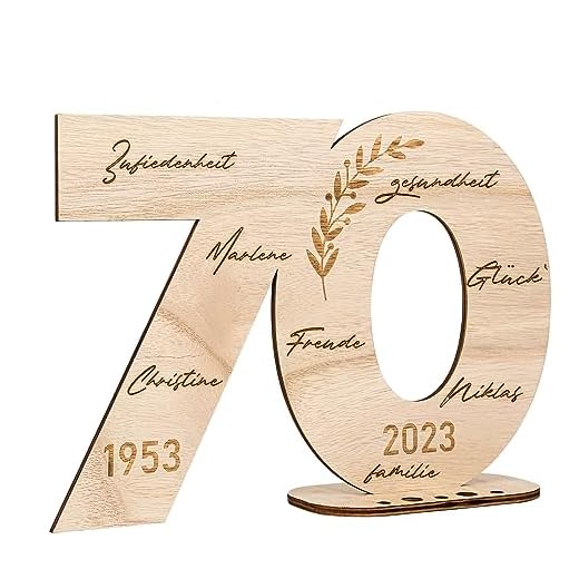 I LOVE MOM Madera Libro de Visitas,DIY Decorativas Números de Madera,Tarjeta Felicitacion 70 Años Regalos,Cartel para Visitas de Fiesta Boda Cumpleaños Aniversario