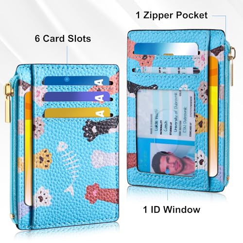 Image of Tipmile Womens Credit Card Holder Wallet, Small Slim RFID Blocking Sleeve | Mini Tiny Cute ID Case, Minimalist Zipper Pocket Wallet, Thin Coin Purse, Mothers Gift