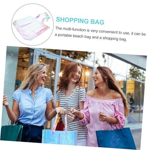 2pcs Beach Bag Tote Pouch Large Capacity Bags Safe Pvc Plastic Multi-functional for Shopping Fashion3