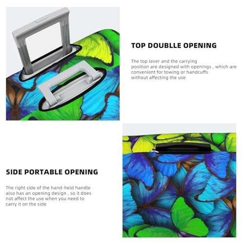 Multicolored Butterflies Print Luggage Cover For Suitcase,Washable Elastic Travel Suitcase Protector With Zipper Closure And Bottom Buckle – Fits 18-32" Luggage-Small3