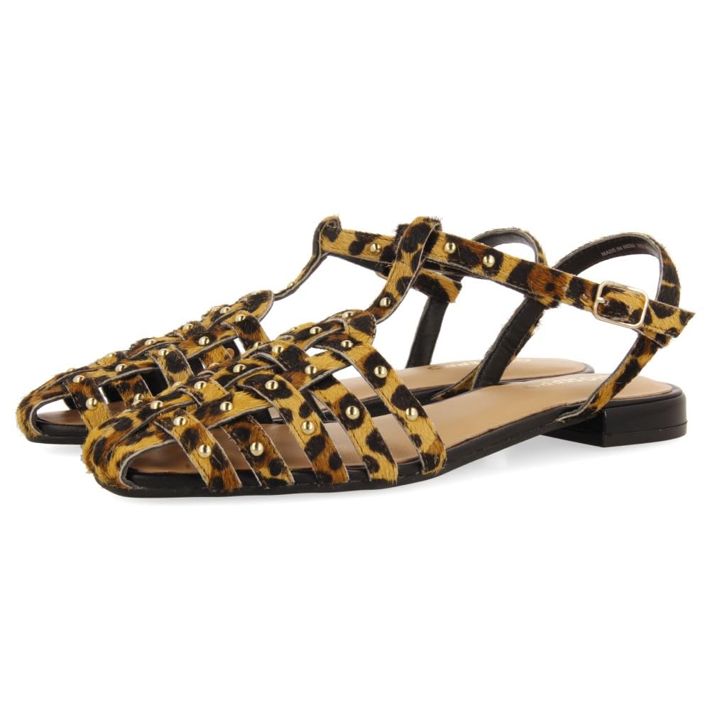 GIOSEPPO Women's Hatfield Mary Jane Flat, Leopard, 8.5 UK