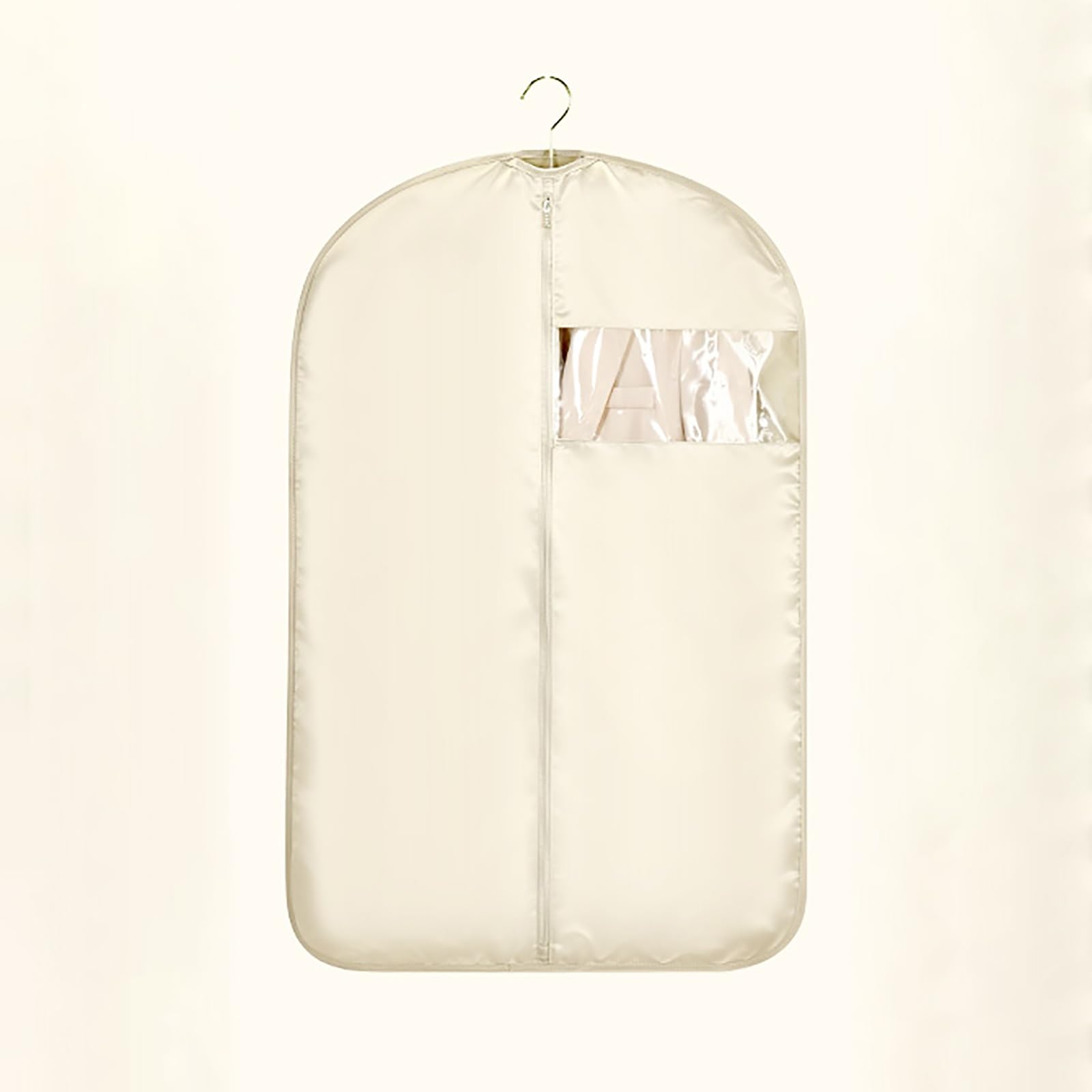 Garment bag, Garment Bag with Clear Window, Wardrobe with Zipper, Coat for Storage(Beige,90 * 58cm/35 * 23in)
