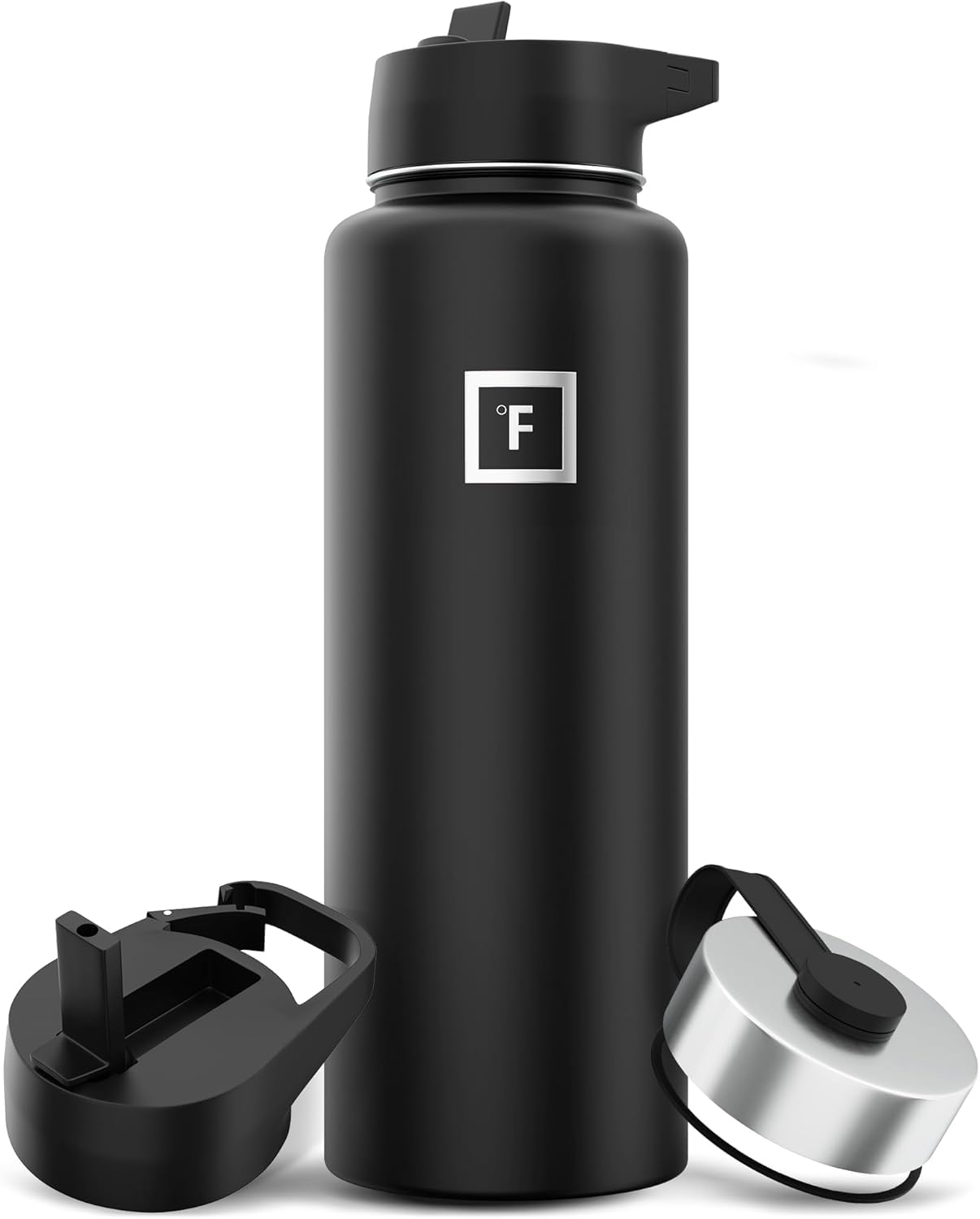 Iron Flask Sports Water Bottle - 14oz, 18oz, 22oz, 32oz, 40oz, 64oz, 3 Lids (Straw Lid), Vacuum Insulated Stainless Steel, Modern Double Walled Simple Thermo Mug, Metal Water Bottle