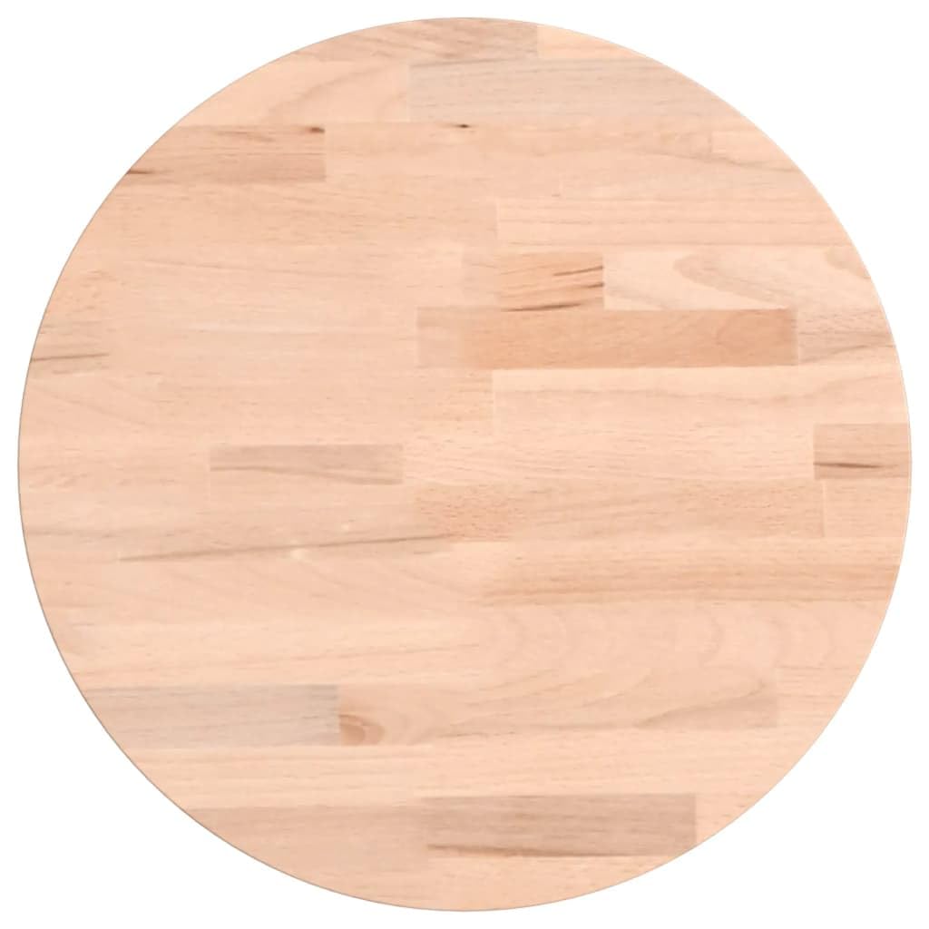 Piano per Tavolo Rotondo in Legno di Faggio Massello Ø30x4 cm | Ideale come ricambio per tavolino da caffè o bar in soggiorno e cucina, finitura naturale.