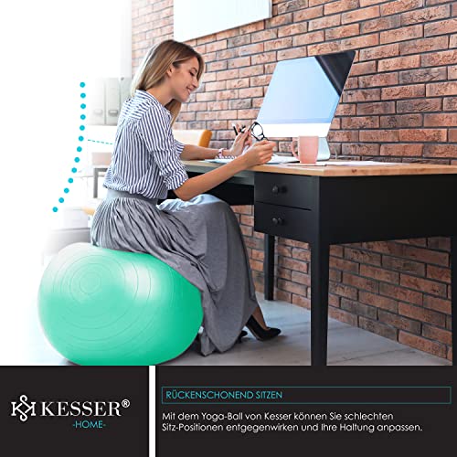 KESSER® Gymnastiekbal met luchtpomp, dikke yogabal, BPA-vrij, zitbal, kantoor, anti-burst als fitness, yoga, core… - Image 7