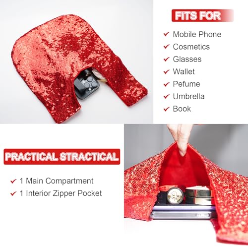 Image of Eternal Beauty Sequin Wristlet Bag, Reinforced Sparkly Evening Clutch for Wedding Guest, Cruise & Prom Mini Purse