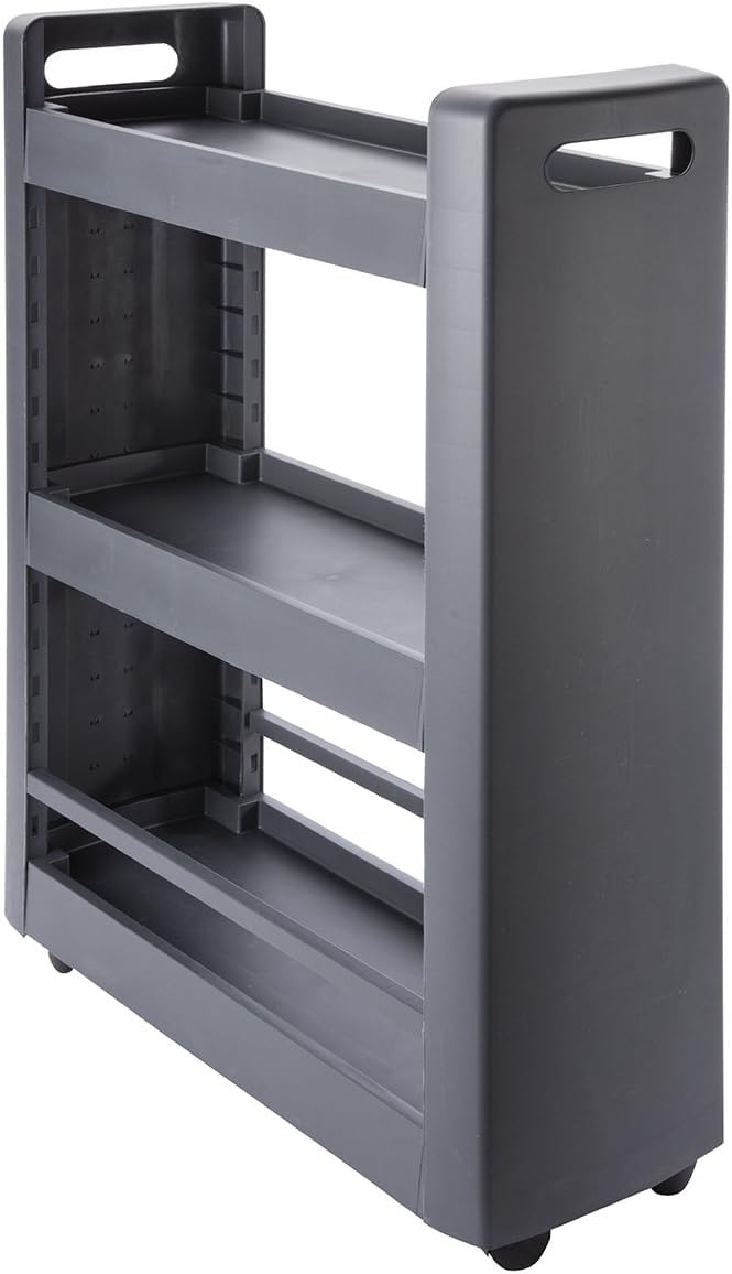 EDA 10495 G.ANT PX25 DESSERTE MOBILO 3 étagères modulables, polypropylène, Gris Anthracite, Dim. : 60 x 22 x 79 cm