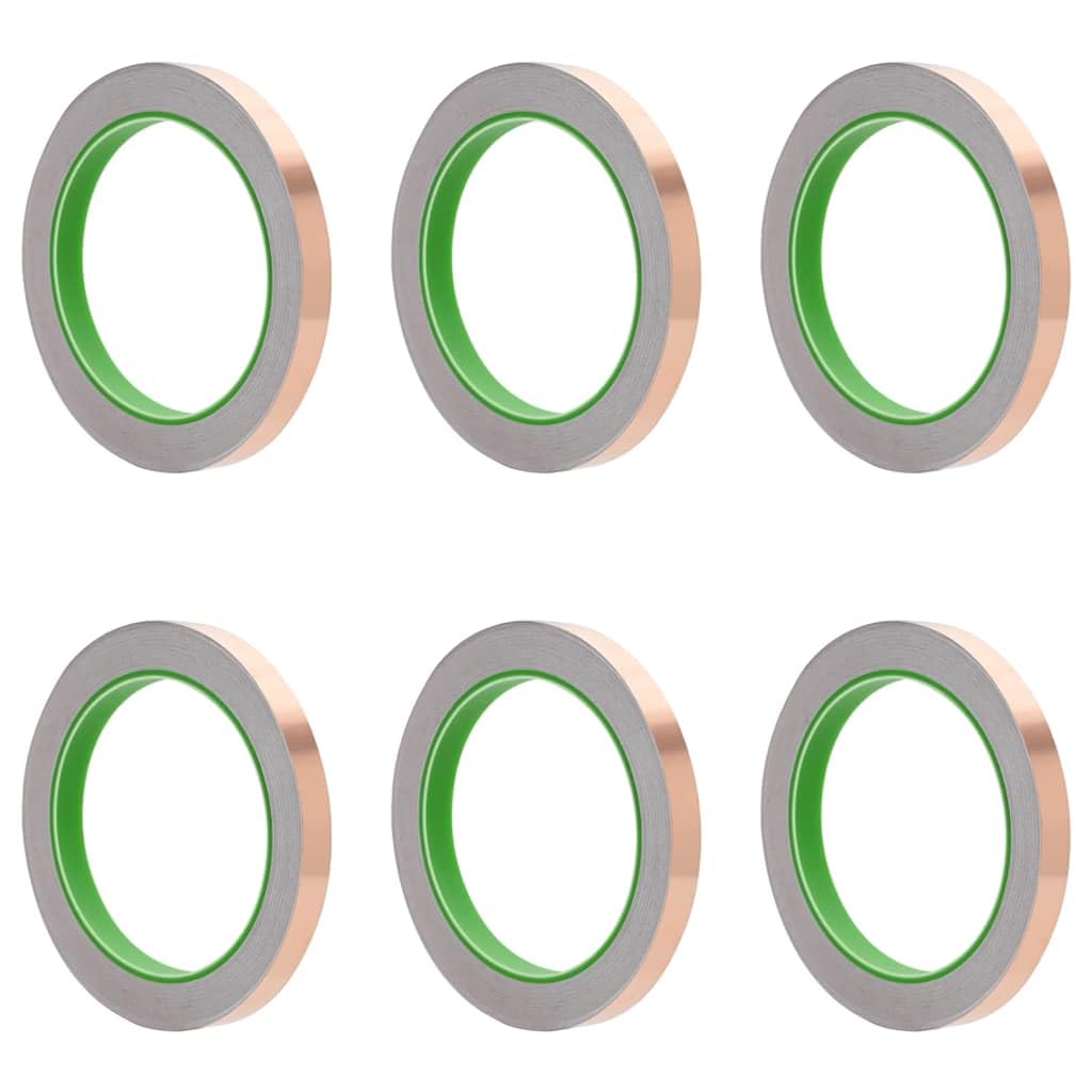 Kupferband Schneckenschutz 6 Stück, Kupferfolienband selbstklebend für Garten, 10 mm x 20 m pro Rolle, Schneckenbarriere für Pflanzen, Schutz vor Schneckenfraß