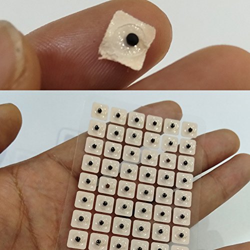 RZJZGZ 600 Counts Acupuncture Vaccaria Needle Ear Seeds Massage Paste Ear Stickers Auricular Ear Press Seed