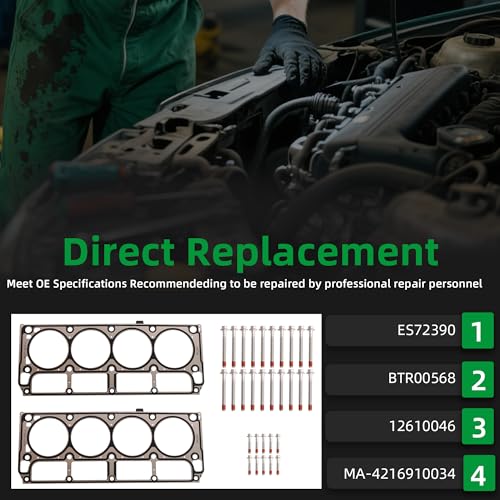 Image of LS3 5-Layer Head Gaskets & Head Bolts Kit Fit for Chevy for GMC for Cadillac for Pontiac for LS L9H LQ4 LQ9 L96 L76 L77 LY6 L92 L94 L99 LC8 6.0L 6.2L Replaces 12610046 12622033 BTR22033
