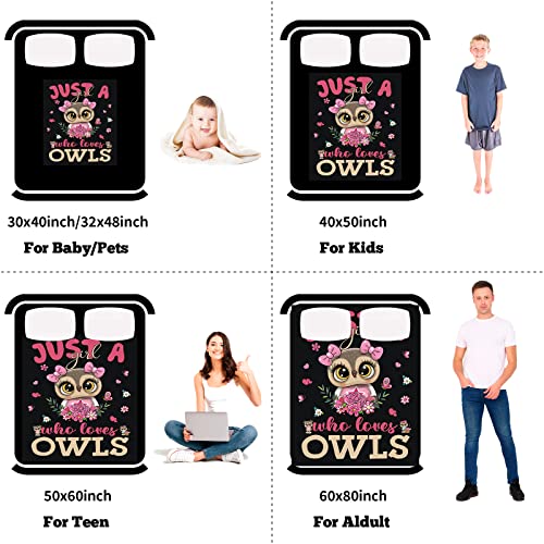 TUTUXMA Just A Girl Who Loves Owls Blanket, Super Soft Warm Cozy Fleece Plush Throw for Teen Girls - Image 4