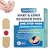 42 Pads-Wart Remover One Step Pads, Effective Wart Removal and Cushioning Pain Relief, for Plantar Warts Corns Small Callus on Feet Hands Toes