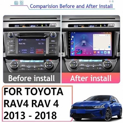 Radio coche 2 DIN pantalla para Toyota RAV4 2013-2018 con Android Auto y Bluetooth 2